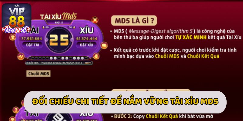 Đối chiếu chi tiết để nắm vững Tài Xỉu MD5